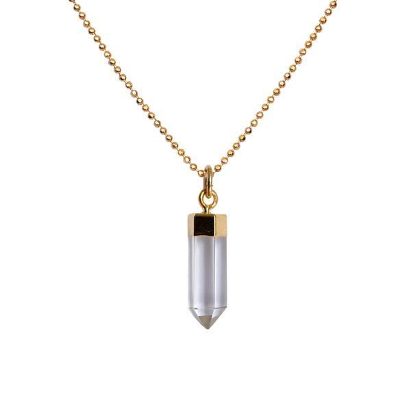 Natural Quartz Crystal Point Chakra Healing Gemstone Pendant Necklace Stone  Gift | eBay