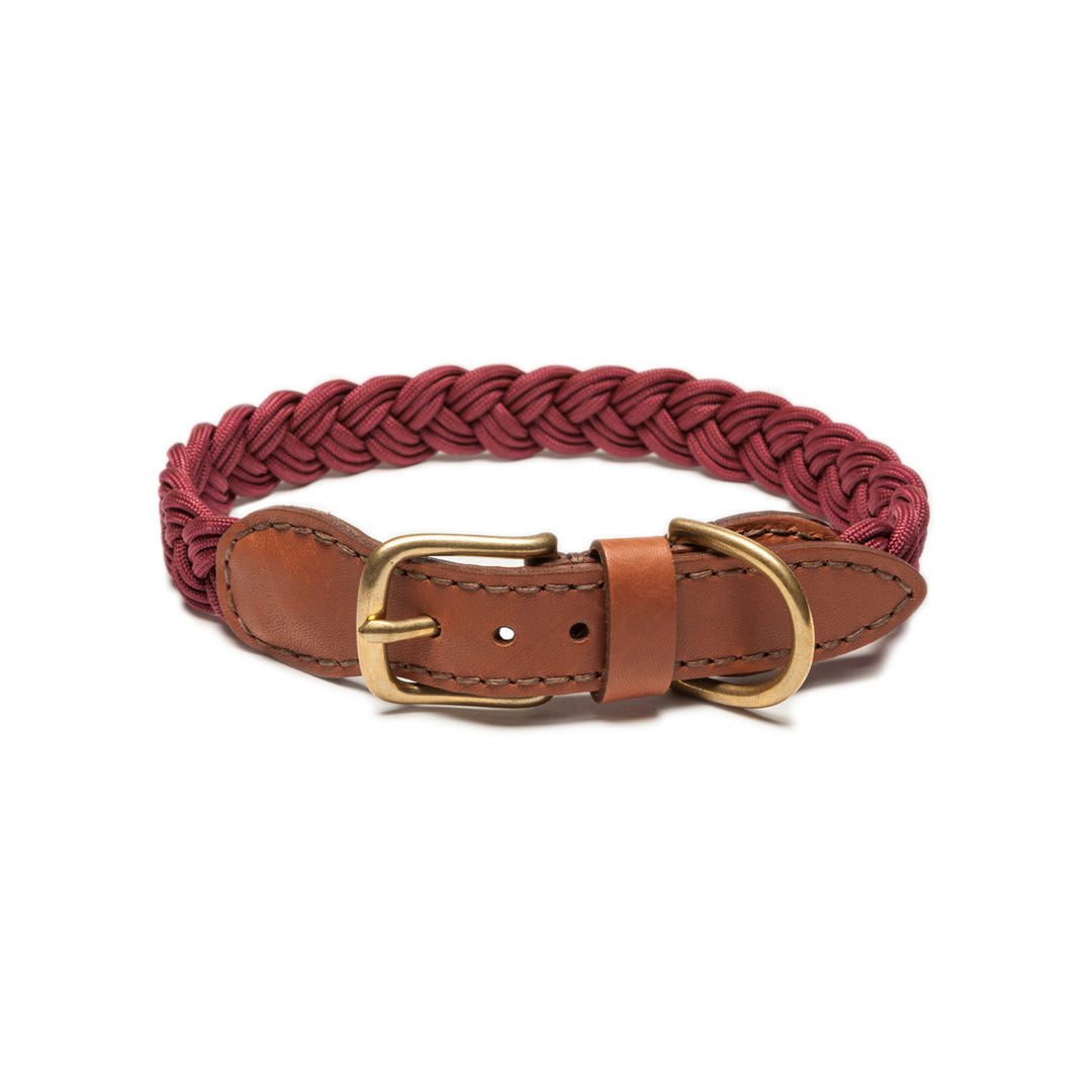 Knotty Pets Braided Collar in Wine - Organic Bunny